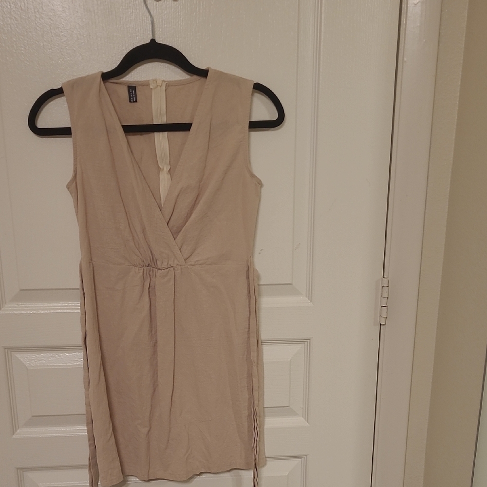 Beige Sleeveless Dress